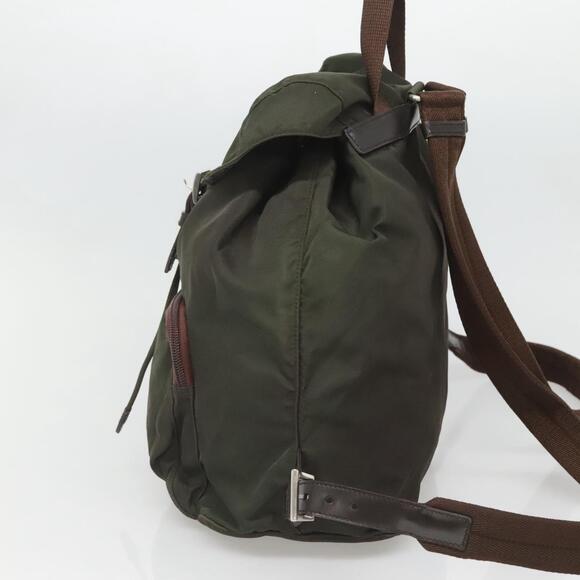 PRADA Backpack Nylon Khaki Silver - Picture 5 of 13